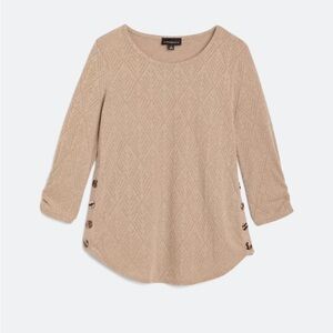 2/$30 🌸 Fortune & Ivy Cream 3/4 Sleeve Relaxed Blouse with Crew Neck Stitch Fix